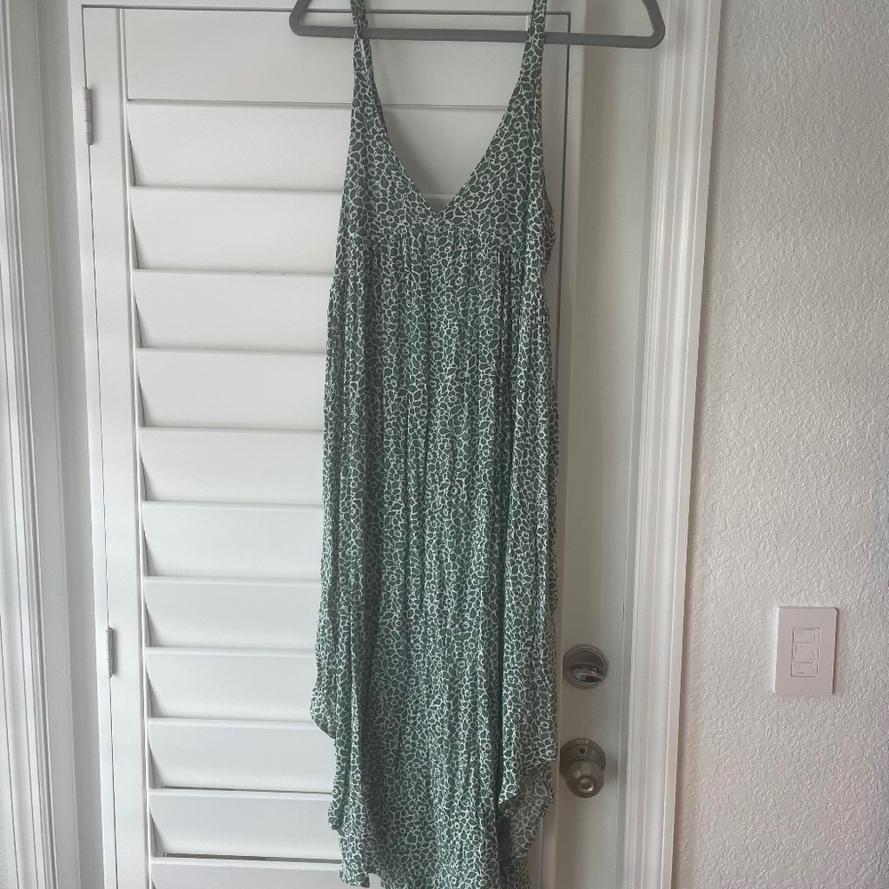 Green Patterned Midi Dress